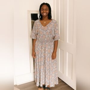 NWT Bloomchic plus fluttersleeve ditzy floral pocket split maxi dress Size 18/20